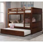 Ultimate Walnut Full Over Full Bunk Bed with Trundle – Stylish, Durable, Space-Saving Solution