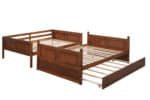 Pinewood Full Over Full Bunk Bed with Twin Trundle - Walnut - Image 4