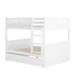 Solid Pine Full Over Full Bunk Bed with Twin Trundle - White - Image 2