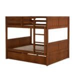 Pinewood Full Over Full Bunk Bed with Twin Trundle - Walnut - Image 2