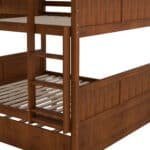 Pinewood Full Over Full Bunk Bed with Twin Trundle - Walnut - Image 7