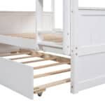 Solid Pine Full Over Full Bunk Bed with Twin Trundle - White - Image 8