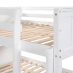 Solid Pine Full Over Full Bunk Bed with Twin Trundle - White - Image 9