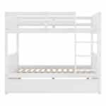 Solid Pine Full Over Full Bunk Bed with Twin Trundle - White - Image 5