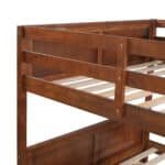 Pinewood Full Over Full Bunk Bed with Twin Trundle - Walnut - Image 11