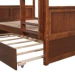 Pinewood Full Over Full Bunk Bed with Twin Trundle - Walnut - Image 9