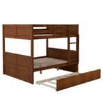 Pinewood Full Over Full Bunk Bed with Twin Trundle - Walnut - Image 3