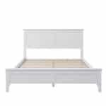 White Solid Wood Full Platform Bed with Elegant Slat Headboard - Pine - Image 5