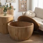 Vintage Barrel Coffee Tables Set – Stylish Storage & Durable Solid Wood - Image 11