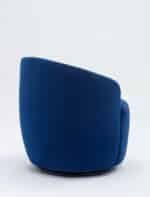 Velvet Barrel Accent Armchair with 360° Swivel Base - Blue - Image 10