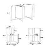 Modern Compact Dining Set with Triangular Chairs for 6 - White and Cherry - Image 7