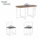 Modern Compact Dining Set with Triangular Chairs for 6 - White and Cherry - Image 6