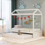 Premium White House Bed with Trundle - Ultimate Comfort & Easy Assembly for Kids' Dreamy Sleep