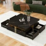 Black MDF Storage Coffee Table - Modern & Space-Saving Design - Image 8