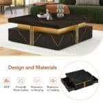 Black MDF Storage Coffee Table - Modern & Space-Saving Design - Image 9