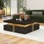 Black MDF Storage Coffee Table - Modern & Space-Saving Design - Image 5