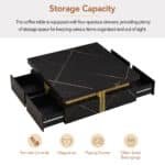 Black MDF Storage Coffee Table - Modern & Space-Saving Design - Image 10