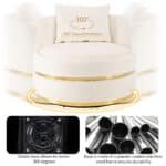 Ultimate Beige Velvet Barrel Chair | Premium Modern Accent Seat - Image 3