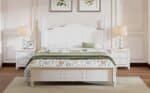 Wood Platform Bed Frame with Wooden Slat Support - Retro Style - White - Image 11