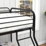 Sturdy Metal Twin-Over-Full Bunk Bed with Enhanced Guardrail and Under-Bed Storage - Black - Image 10