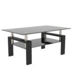 Elegant Black Tempered Glass Coffee Table - Modern Living Room Centerpiece - Image 4