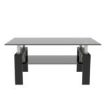 Elegant Black Tempered Glass Coffee Table - Modern Living Room Centerpiece - Image 3