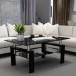 Elegant Black Tempered Glass Coffee Table - Modern Living Room Centerpiece - Image 2