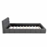 Gray Linen Upholstered Bed – Modern Queen Platform Bed for Elegant Sleep - Image 7