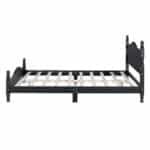 ⁦Wood Platform Bed Frame with Wooden Slat Support - Retro Style - Black⁩ - الصورة ⁦8⁩