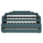Upholstered Twin Daybed with Trundle and Storage Drawers - Green - Image 10
