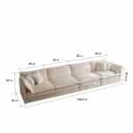 Chenille U-Shaped Modular Sofa with Reversible Chaise and Double Ottomans - Gray - Image 8