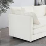 Elegant White Chenille Living Room Sofa - Comfortable & Modern - Image 5