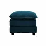 Chenille Fabric Ottoman Footrest with Premium Comfort - Blue - Image 2