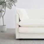 Elegant White Chenille Living Room Sofa - Comfortable & Modern - Image 2