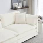 Elegant White Chenille Living Room Sofa - Comfortable & Modern - Image 4