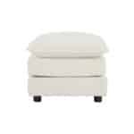 Chenille Fabric Ottoman Footrest with Sturdy Solid Wood Frame - White - Image 3