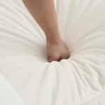 Chenille Fabric Ottoman Footrest with Sturdy Solid Wood Frame - White - Image 4