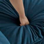 Chenille Fabric Ottoman Footrest with Premium Comfort - Blue - Image 5