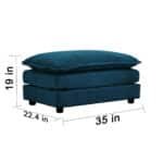 Chenille Fabric Ottoman Footrest with Premium Comfort - Blue - Image 4