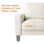 Comfortable Beige Fabric Loveseat – Modern & Stylish Living Room Furniture - Image 9
