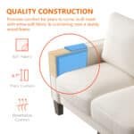 Comfortable Beige Fabric Loveseat – Modern & Stylish Living Room Furniture - Image 8