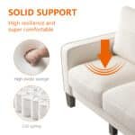 Comfortable Beige Fabric Loveseat – Modern & Stylish Living Room Furniture - Image 6