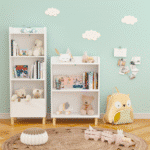 White MDF 4-Tier Bookcase with Toy Storage - Children's Room Organizer - Image 9