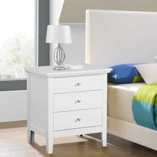 Premium White Casual Nightstand – Elegant, Durable, and Easy to Access