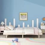 Elegant White Washed Floating Bed Frame - Modern & Space-Saving - Image 4