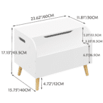 White MDF Toy Box with Front Bookshelf and Flip-Top Lid - Kids Room Organizer - Image 8