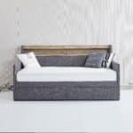 Gray Linen Daybed with Storage & Charging Station – Modern Twin Size Comfort - Image 9