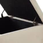 Upholstered Square Storage Ottoman with Button Tufting and Nail Trim - Beige - Image 4