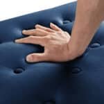 Velvet Upholstered Storage Bench with Tufted Buttons and Armrest - Navy - Image 6