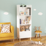 White MDF 4-Tier Bookcase with Toy Storage - Children's Room Organizer - Image 8